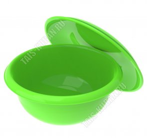 Миска кругл, зеленый 2,7л +тарелка-крышка d26см (30) 