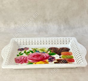 Поднос декор,с борт, прям.(35х24 h3,5см) 