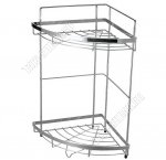 Полка настен 2-х ярус,углов. (25х25 h38см) борт 1прут,дно-овал,на ножк,крепл.п/шуруп (6)