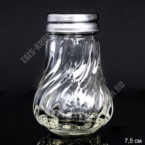 Солонка 50мл h8см,стекло+нержавеющая сталь (24) 