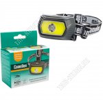 Фонарь налобн,аккумулят LED 3Вт,СОВ светодиод 5Вт,дневн.7200К,3реж,освещен.400Лм до 80м,Type-C/3хAAA,черн  LЕD53412 (50) 