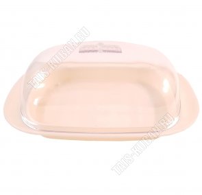 Масленка с крышкой (18х12см h7см) слоновая кость (18) 