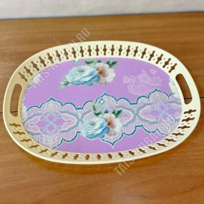 Поднос декор,с борт, овал (34х24 h4см) 