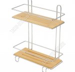 .БАМБУК Полка 2-ярусная настенная h34см 26х11,5см, хром, крепление шуруп (1/8)