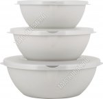 Миска с крышк, Н-Р 3шт,пепел.жемчуг, кругл 2+3+5л (10)