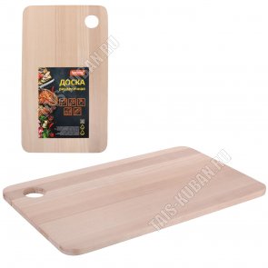 Берёза Доска разделочная, прямоугольная 18х31см,толщина 0,8см,отверстие для подвешивания (40) 