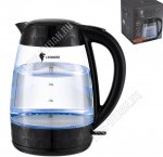 Чайник стекло 2л 2200Вт, черный (8) 