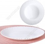 Белая Тарелка плоская d24см (волн.край)