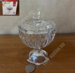 Ваза-конфетница с крышкой,на ножке 0,18л d10 h14см 