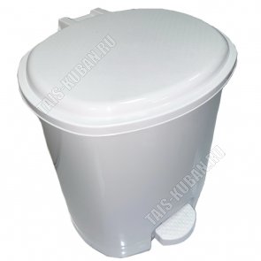 Ведро д/мусора с педал 12л овал, белый (8) 