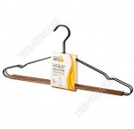 Вешалка (металл) чёрный L42см Н-р 3шт, переклад.дерево (20)