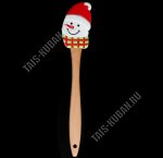 Лопатка новогодняя 23см (силикон+бамбук) ф.