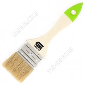 Кисть плоская дерев.ручка 50мм натур.щетина