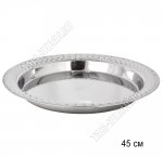 Блюдо кругл d45см с декором,металл