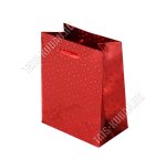 Пакет бумажный,голографический (h14х11см) красный (12)