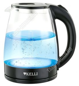 Чайник стекло 1,8л 2200Вт диск,подсвет,автооткл,защита б/воды,вращ.360 (12) 