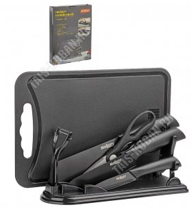 Набор ножей и кухонных аксессуаров 6 предметов COLTELLO на подставке 