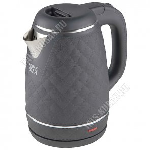 Чайник пластик + нерж. сталь 1,7л 1500Вт диск, двойная стенка (внутр-нерж. сталь), цвет черный (12) 