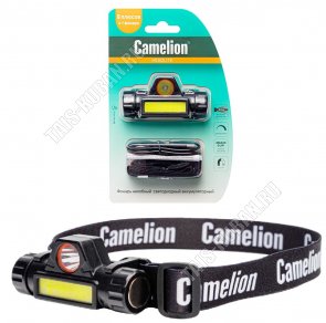 Фонарь налобн  LED 3Вт,дневн.6300К,2реж,освещен. 180Лм до 80м, в ком-те кабель Type-C, кронштейн для крепления, пластик,черн  LED53405 (1)