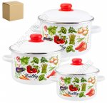 Veggies Набор кастрюль 3шт (2,0/3,0/5,5л d16/18/22см)