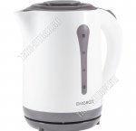 Чайник пластик 2,5л 2200Вт диск,защ.б/воды,индик,автооткл,бел/сер (8)