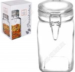 KREMLIN Банка 1,3л со стекл.гермет.крышкой и метал.клипсой (ф.квадр) п/уп