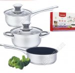 НАБОР посуды (мини) 5предметов Lily (кастрюля 0,8л d14см,ковш 0,5л d12см,сковорода с а/п d14см) (6)