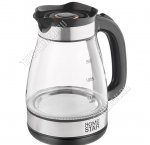 Чайник стекло 1,8л 1500Вт диск, черный/сталь (12)