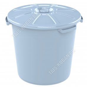 Бак 40л с крышк, белый (d51 h44см) 4ручки (5) 