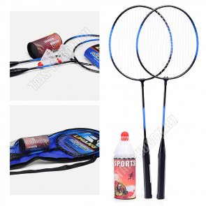 Бадминтон 2 ракетки d20,5см, L65см+2 волана, чехол-сетка (50) 