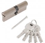 СТАНДАРТ Механизм д/врезн.замков цилиндр,(45х45), перф.ключ/ключ, в комп-те 5 ключ, цинк.спла, мат.никель (10)