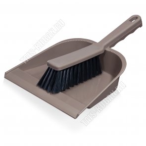 Набор .Совок 22х17см +Щётка-сметка L14см,ворс h5см,горизонт.руч.L13см,серо-коричн 