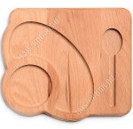 Доска д/завтрака 3-х секц, 25х21см,бук (5)