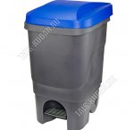 Бак д/мусора на колес+педаль 60л черн/син (39х50 h69см) Idea (1)