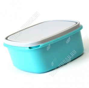 Контейнер бирюза/серый, квадр 0,26л (9х9 h4см) (42) 