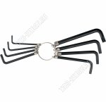 Ключи шестигран.9шт TORX (Т10,15,20,25,27,30,40,45,50) оксидиров,на кольце 