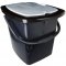 Ведро-туалет 16л нагруз.до 120кг,сиденье/крышка,черн/серый (37х31,5 h30см) Plast Team (7) 