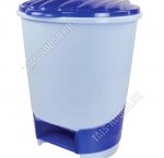 Ведро д/мусора с педал 10л гол/син, овал (26х28 h34см) (1) 