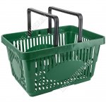 Корзина д/покупок,зеленый (42,5х22,5 h30см) 2 ручки (1) 