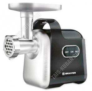 Мясорубка 2000Вт реверс, 2диска 5-7мм,2насад,черн/серебро 