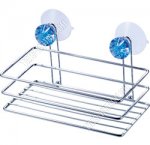 .БРИЛЛИАНТ синий Корзинка д/ван.принадлеж 19,5х10х10,5см,хром.сталь,камни,на 2 присос.(12)