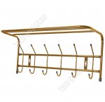 Вешалка с полкой 6 двойн.крюч, полка L60х27см, медный (20)