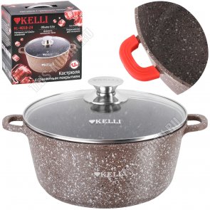 Brown Granite Кастрюля коричневая 5,5л d24 h11см (6) 