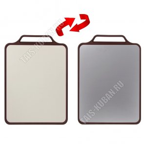 Доска разделочная 2-х сторонняя (39х30 толщ.1,5см) нержавеющая сталь+пластик (12) 