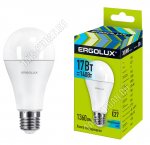 Ergolux-ЛОН E27 17Вт, нейтральн.(дневн) 4000К, (аналог 155Вт обыч.лампы) (10)