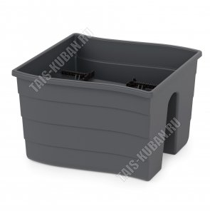 Ящик балкон на перила графит 10л волна, фиксаторы (8) 