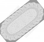 Ажурная салфетка, белый, овал (40х84см) 