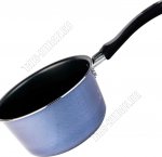 Сатин Ковш 1л d14 h7,5см,синий/черн ,бакелит.ручк,толщ.ст.и дна 1,2мм