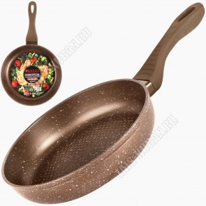 MARMOR Brown Сковорода d22см,шоколадный мрамор,индукуионное дно,бакелитовая коричневая ручка (8) 