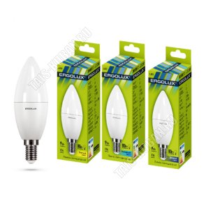 Ergolux-Свеча E14 9Вт.дневн.(аналог 80Вт обыч.лампы) h109мм d38мм (10)